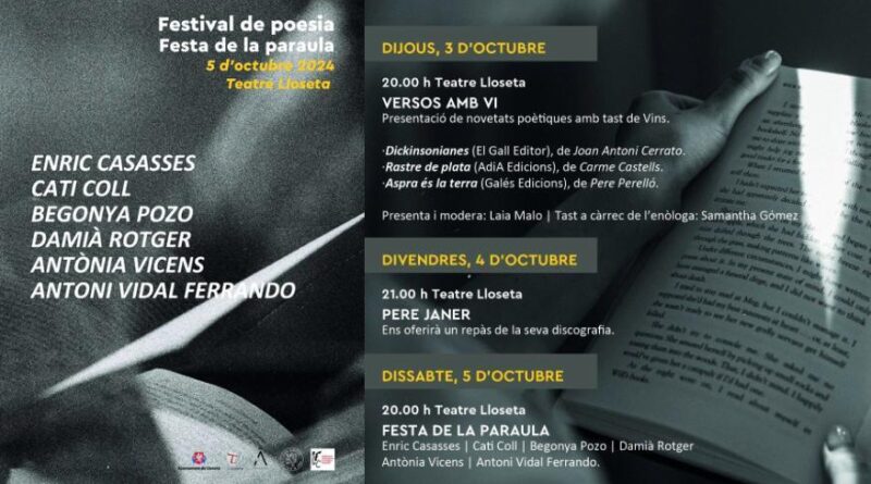 Lloseta acull el Festival de Poesia 2025 amb tres dies d’art i paraula