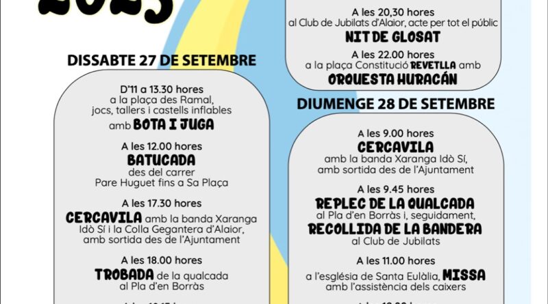 Alaior celebra la Festa des Caixers 2025 amb tres dies d’activitats culturals i populars