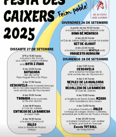 Alaior celebra la Festa des Caixers 2025 amb tres dies d’activitats, música i tradició