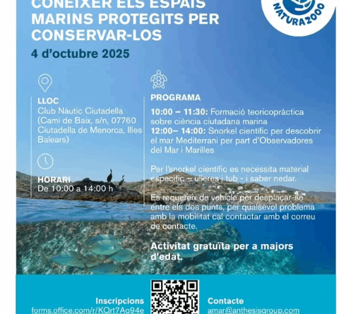 Ciència ciutadana per conservar els espais marins protegits a Ciutadella