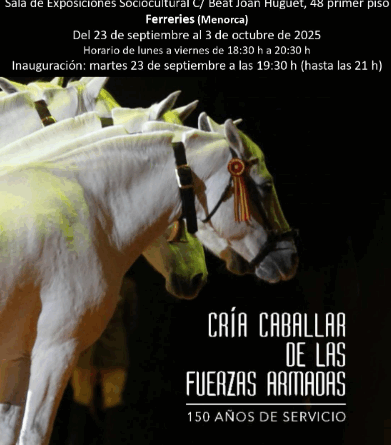 Ferreries acull l’exposició fotogràfica sobre la cria de cavalls de les Forces Armades