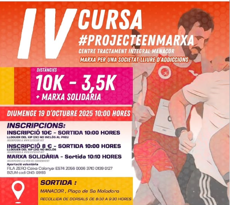 Manacor acull la IV Cursa #ProjecteEnMarxa per una societat lliure d’addiccions