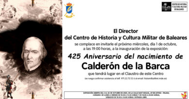 Exposició commemora el 425 aniversari del naixement de Calderón de la Barca a Palma