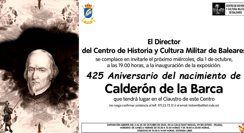 Exposició commemora el 425 aniversari del naixement de Calderón de la Barca a Palma