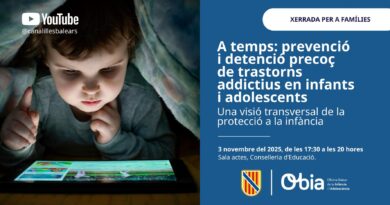 La OBIA impulsa la xerrada “A temps” per prevenir les addiccions en la infància i l’adolescència