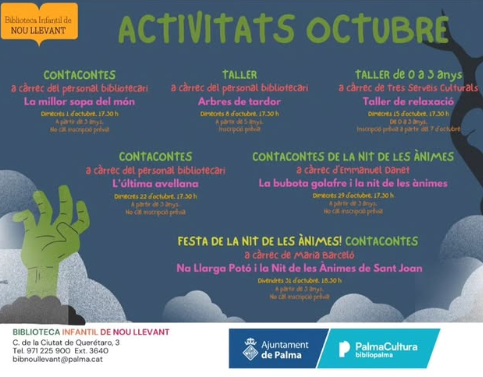 Octubre arriba amb contacontes, tallers i festa de la Nit de les Ànimes a la Biblioteca Infantil de Nou Llevant