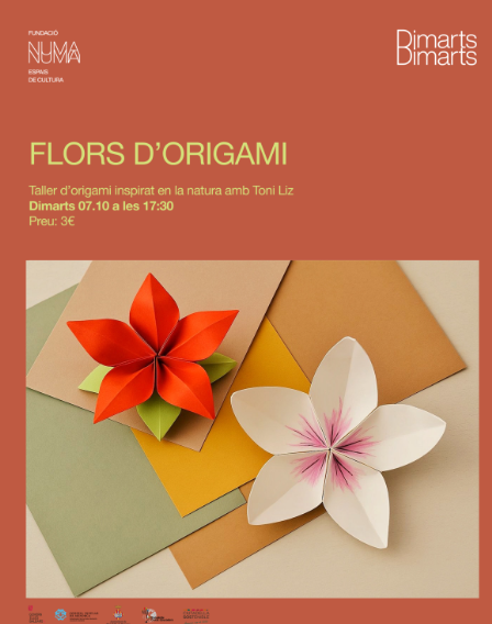 Taller de flors d’origami amb Toni Liz a la Fundació Numa