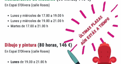 Capdepera obre les darreres places dels tallers de restauració de mobles i pintura per a adults