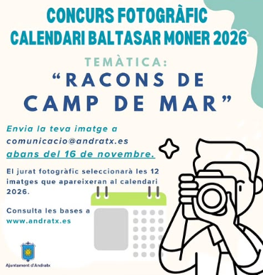 L’Ajuntament d’Andratx convoca el concurs fotogràfic per al Calendari Baltasar Moner 2026