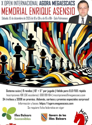 Palmanova acull el X Open Internacional Ágora Megaescacs – Memorial Enrique Asensio