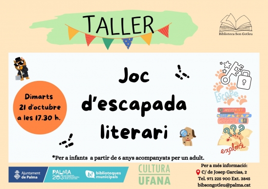 Joc d’escapada literari a la Biblioteca de Son Gotleu amb Cultura Ufana