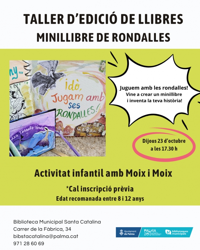 Taller infantil “Minillibre còmic”, amb Moix i Moix