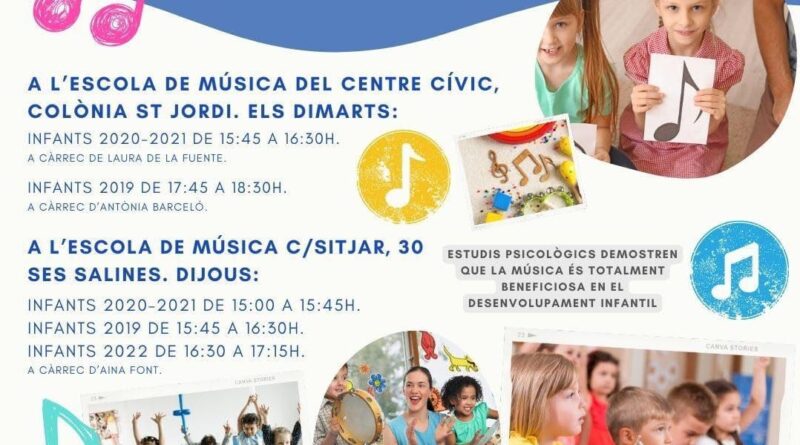 Octubre gratuït de música i moviment per a infants a Ses Salines