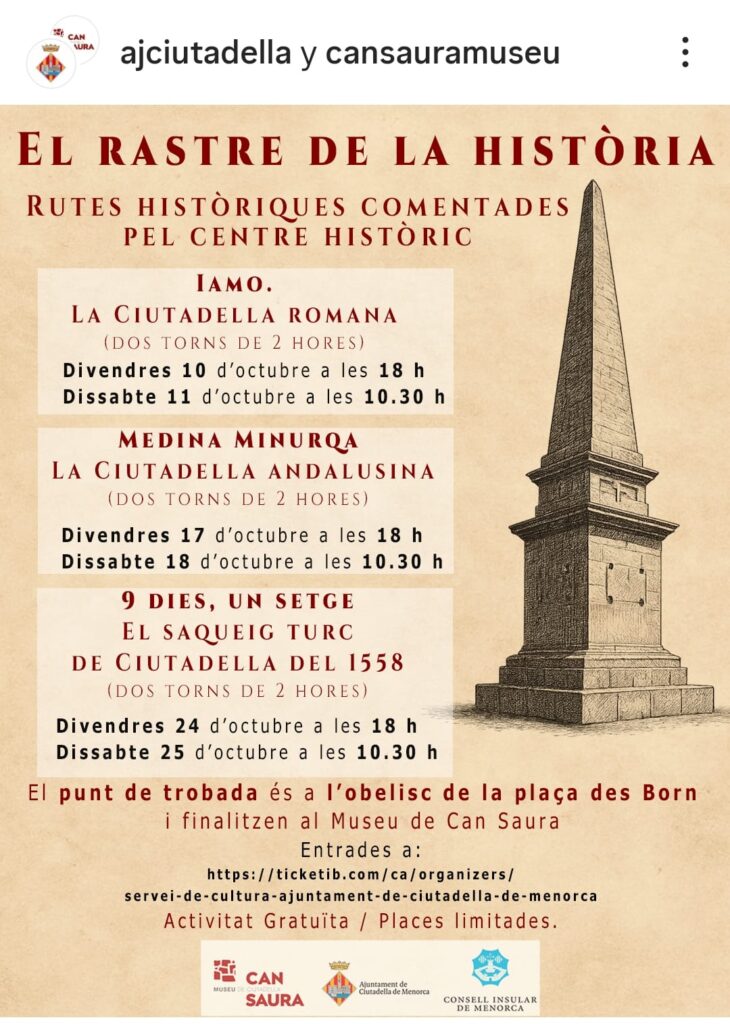 El rastre de la història: rutes comentades pel centre històric de Ciutadella