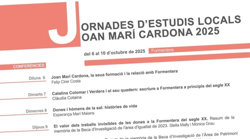 Formentera acull les Jornades d’Estudis Locals Joan Marí Cardona 2025