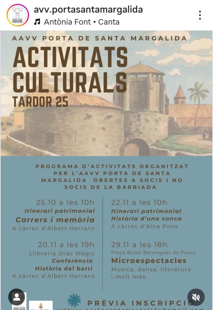 Activitats culturals de tardor al barri de Santa Margalida