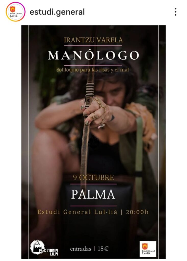Irantzu Varela presenta “Manólogo” en el Estudi General Lul·lià