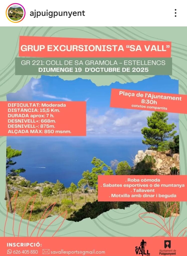 Excursión Coll de sa Gramola - Estellencs con el grupo Sa Vall