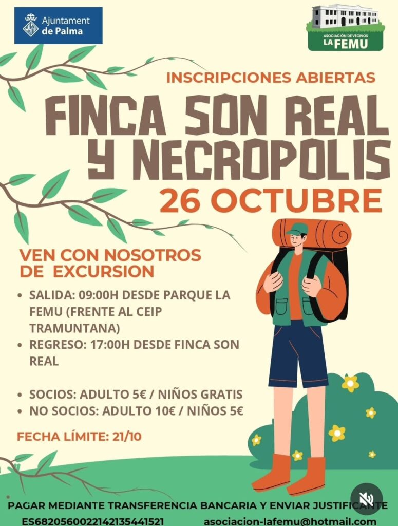 Excursión a la finca y necrópolis de Son Real el 26 de octubre