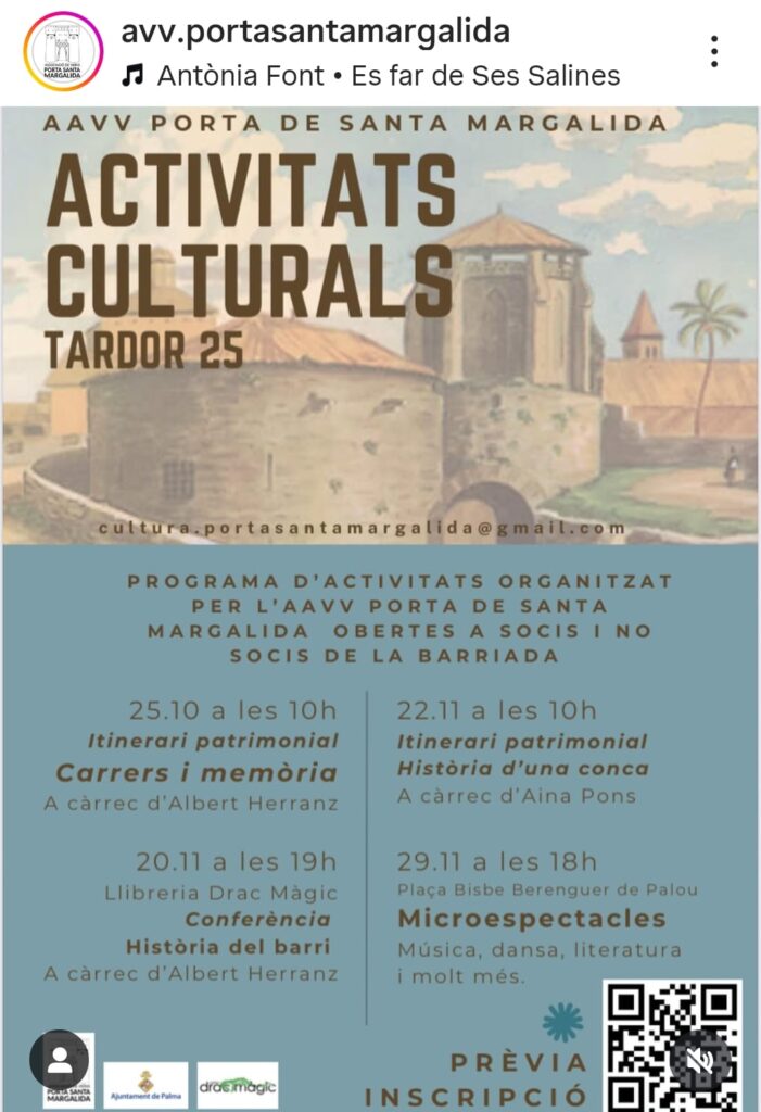La Asociación de Vecinos Porta de Santa Margalida presenta su programa de actividades culturales de otoño