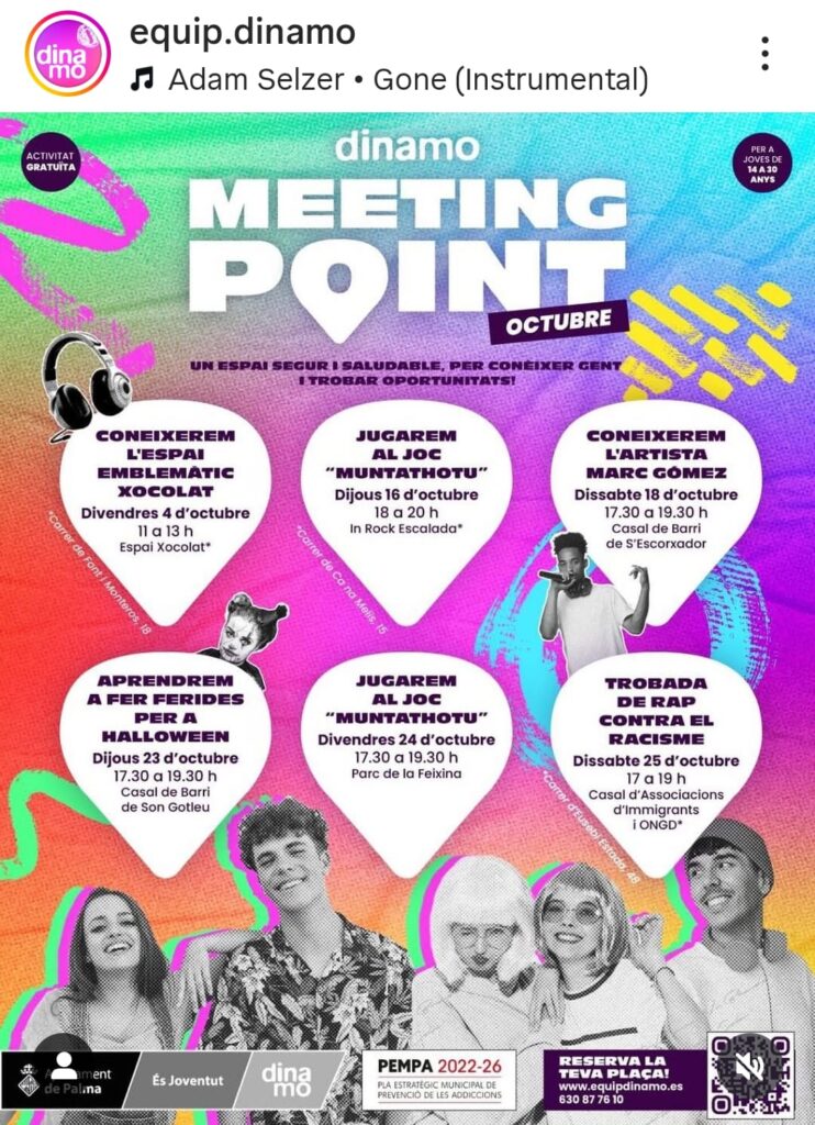 Dinamo Meeting Point ofrece nuevas actividades gratuitas para jóvenes en octubre