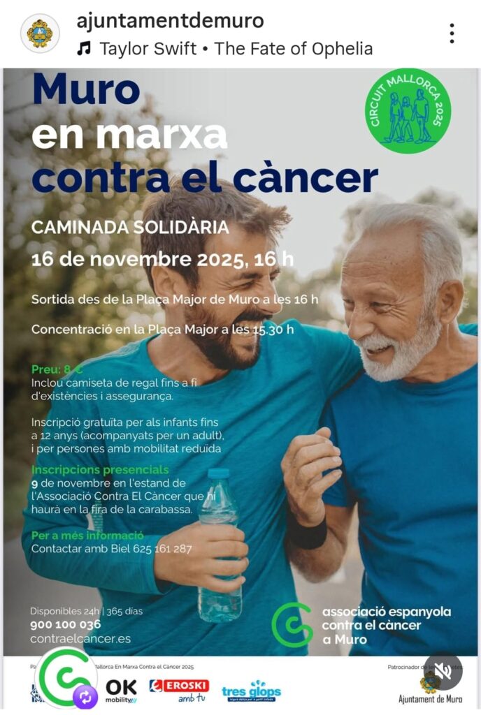 Muro es posa en marxa contra el càncer amb una caminada solidària el 16 de novembre