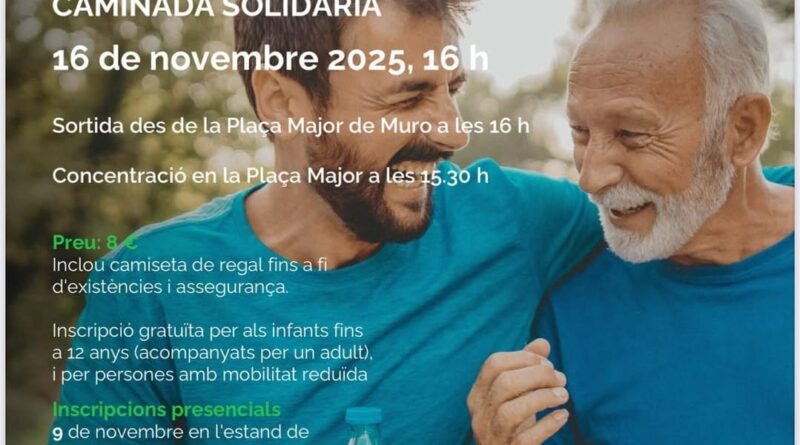Muro es posa en marxa contra el càncer amb una caminada solidària el 16 de novembre