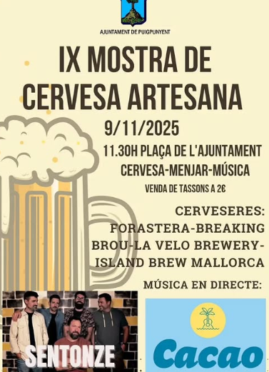 Puigpunyent celebra la IX Mostra de Cervesa Artesana amb música en directe i bon ambient