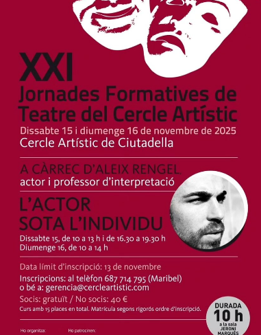 XXI Jornades Formatives de Teatre del Cercle Artístic de Ciutadella