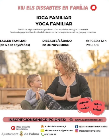 El Casal de Barri de Santa Catalina ofereix una sessió de ioga familiar el dissabte 22 de novembre