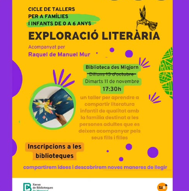 Taller “Exploració literària” per a famílies amb infants de 0 a 6 anys a Es Migjorn Gran