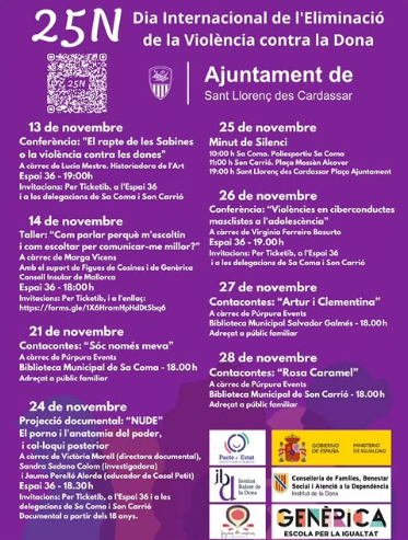 Sant Llorenç des Cardassar commemora el 25N amb una setmana d’activitats per conscienciar sobre la violència masclista