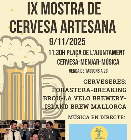 Puigpunyent celebra la IX Mostra de Cervesa Artesana amb música en directe i productes locals