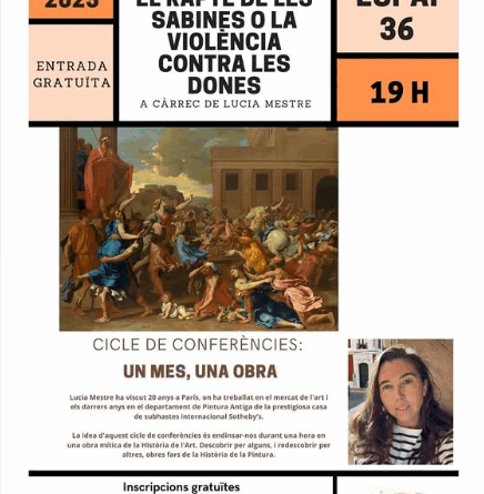 Lucia Mestre ofereix la conferència “El rapte de les Sabines o la violència contra les dones” a Espai 36