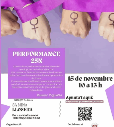Performance 25N a Lloseta: creació artística col·lectiva per reivindicar el Dia Internacional per a l’Eliminació de la Violència contra les Dones