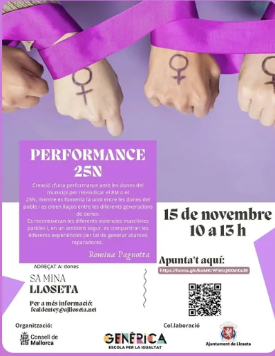 Performance 25N a Lloseta: creació artística col·lectiva per reivindicar el Dia Internacional per a l’Eliminació de la Violència contra les Dones