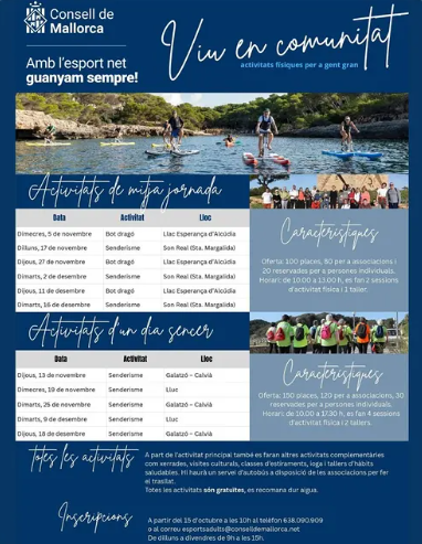 El Consell de Mallorca impulsa el programa “Viu en comunitat” amb activitats físiques per a gent gran