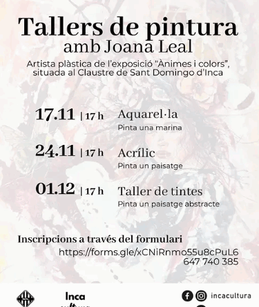 Tallers de pintura amb Joana Leal al Claustre de Sant Domingo d’Inca