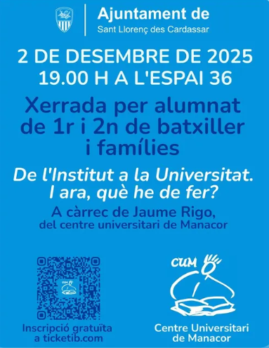 Xerrada «De l’Institut a la Universitat. I ara, què he de fer?»