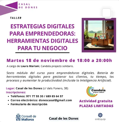 Taller «Estrategias digitales para emprendedoras: herramientas digitales para tu negocio»