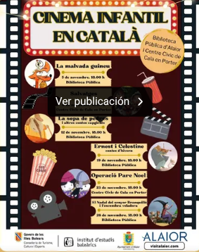 Cine infantil en catalán en Alaior