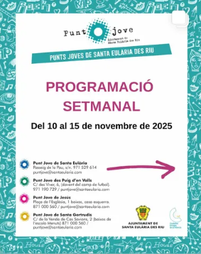 Programació setmanal dels Punts Joves de Santa Eulària des Riu