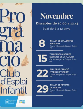 Noves activitats del Club d’Esplai Infantil aquest novembre
