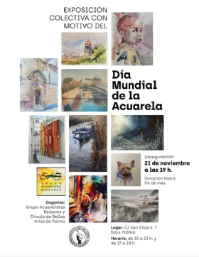 Palma celebra el Dia Mundial de l’Aquarel·la amb una exposició col·lectiva del Grup Aquarel·listes Balears