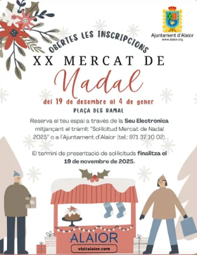 Alaior obre les inscripcions per al XX Mercat de Nadal, que se celebrarà del 19 de desembre al 4 de gener