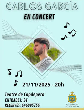 Carlos García ofereix un concert íntim al Teatre de Capdepera