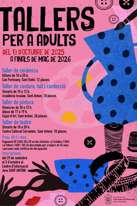 Tallers per a adults 2025–2026 a Sant Antoni