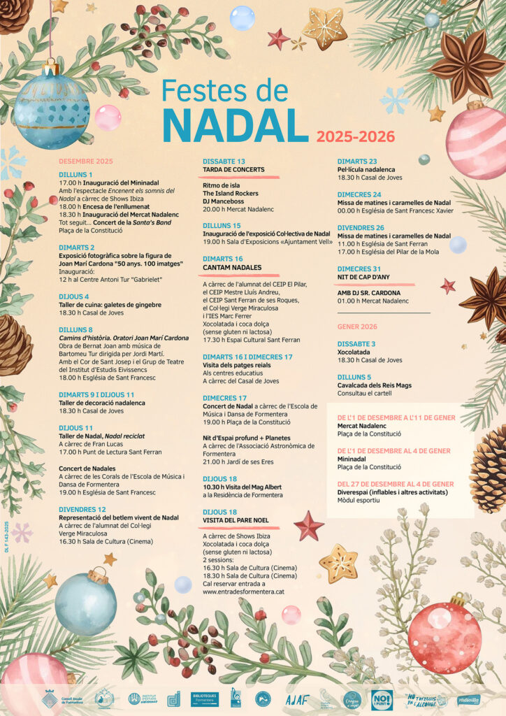 Festes de Nadal 2025-2026 a Formentera