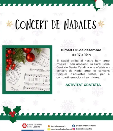 Santa Catalina acull un Concert de Nadales per celebrar les festes amb música i bon ambient