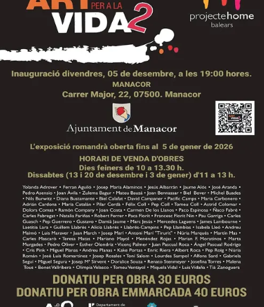 Manacor inaugura “Art per a la Vida 2”, una mostra solidària en suport a Projecte Home Balears